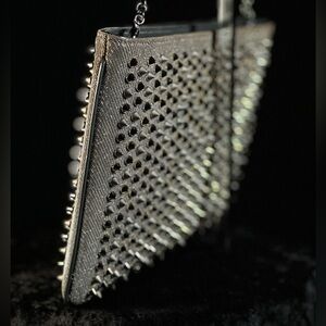 LOUBOUTIN Loubiposh gold sparkle and spike Crossbody NEW NWOT